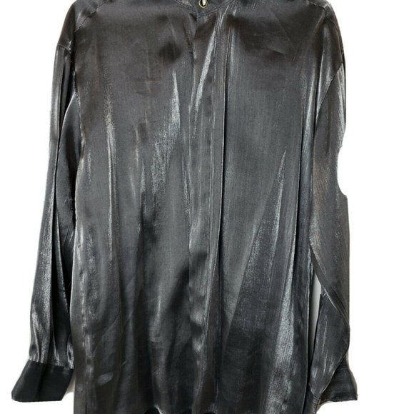 Men's Elliott Button-Down Collarless Dress Shirt-S - Picture 2 of 11